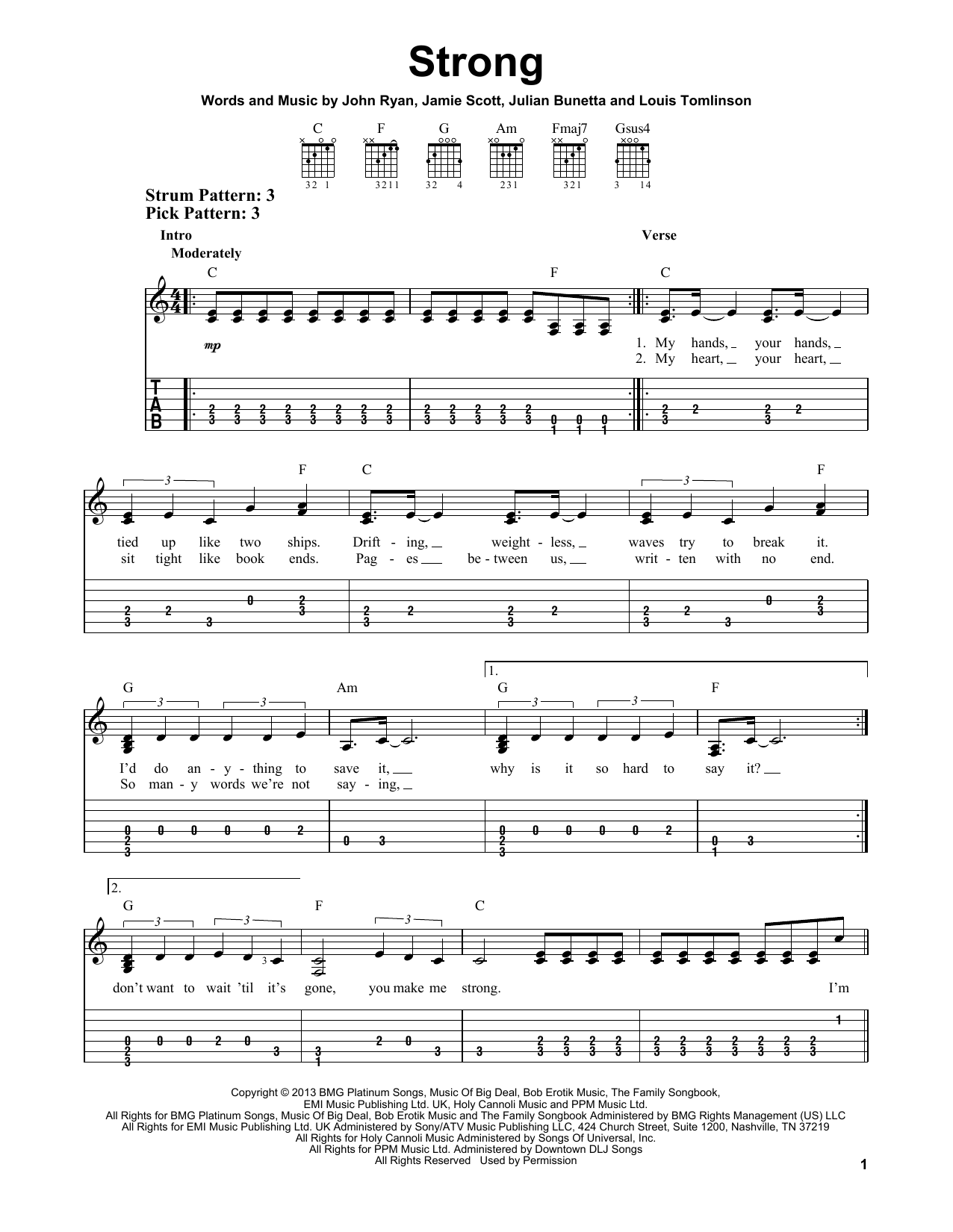 One Direction Strong Sheet Music Notes, Chords | Download Pop.