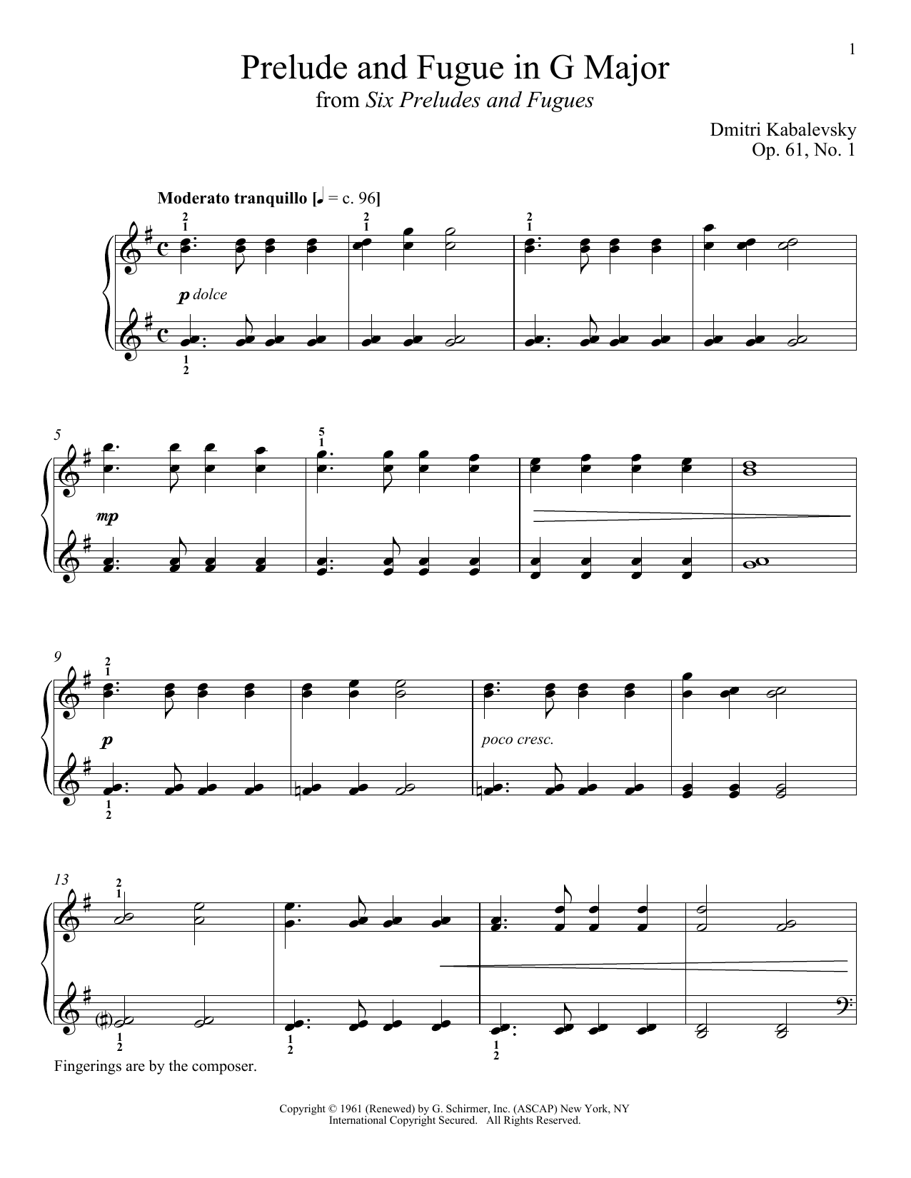 Preview Dmitry Kabalevsky Prelude And Fugue In G Major Classical sheet music, notes and chords for Piano, SKU: 158355 sheet music, piano notes, chords, guitar tabs, score, transpose, transcribe, how to play, guide, download, learn, tutorial, progression, song, artist, awards, billboard, mtv, vh1, tour, single, album, release