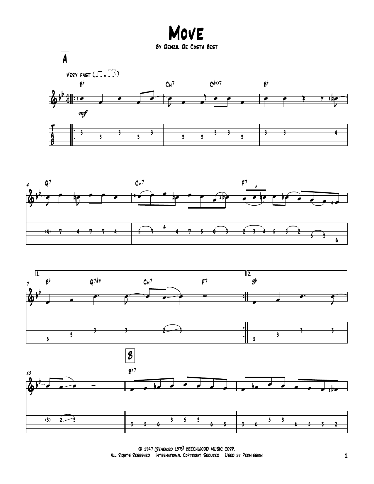 Miles Davis Move Sheet Music Download Pdf Score