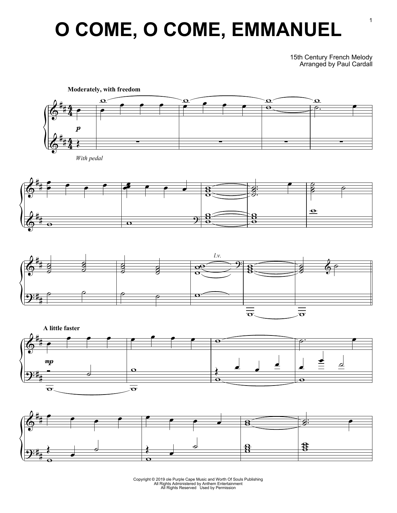 15th Century French Melody O Come, O Come, Emmanuel (arr. Paul Cardall) Sheet Music Notes & Chords for Piano Solo - Download or Print PDF
