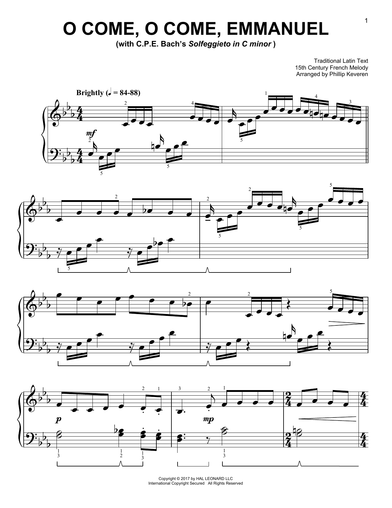 15th Century French Melody O Come, O Come, Emmanuel [Classical version] (arr. Phillip Keveren) Sheet Music Notes & Chords for Easy Piano - Download or Print PDF