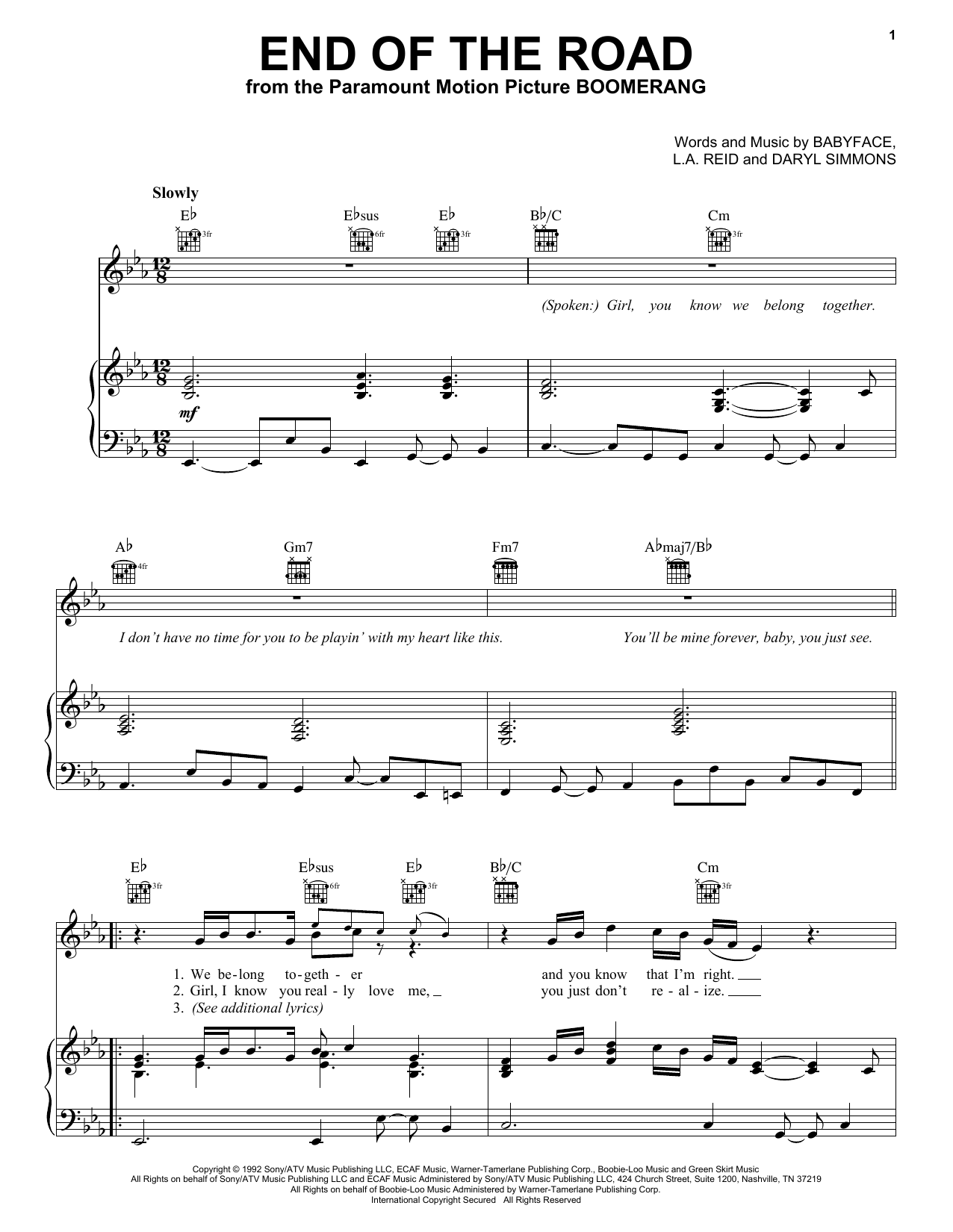 Boyz Ii Men End Of The Road Sheet Music Notes Chords Download Ballad Notes Piano Vocal Guitar Right Hand Melody Pdf Print