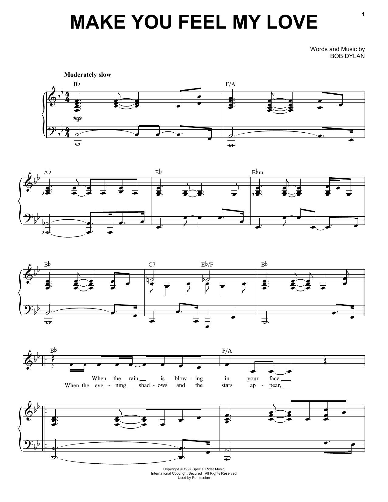 Adele Make You Feel My Love Sheet Music Notes Chords Download