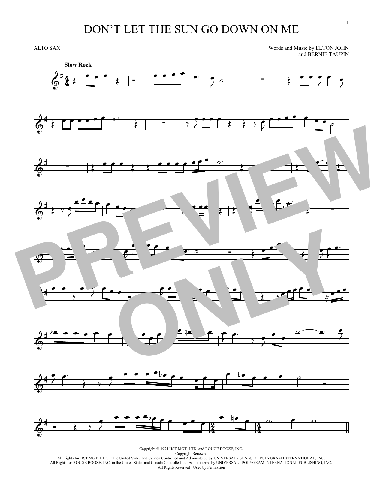 Elton John George Michael Don T Let The Sun Go Down On Me Sheet Music Notes Chords Download Rock Notes Alto Saxophone Pdf Print