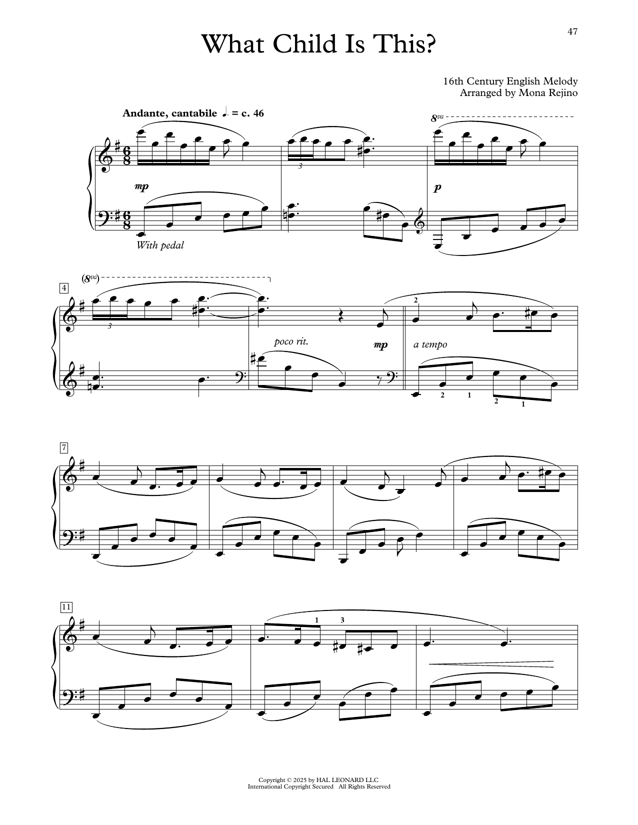16th Century English Melody What Child Is This? (arr. Mona Rejino) Sheet Music Notes & Chords for Educational Piano - Download or Print PDF