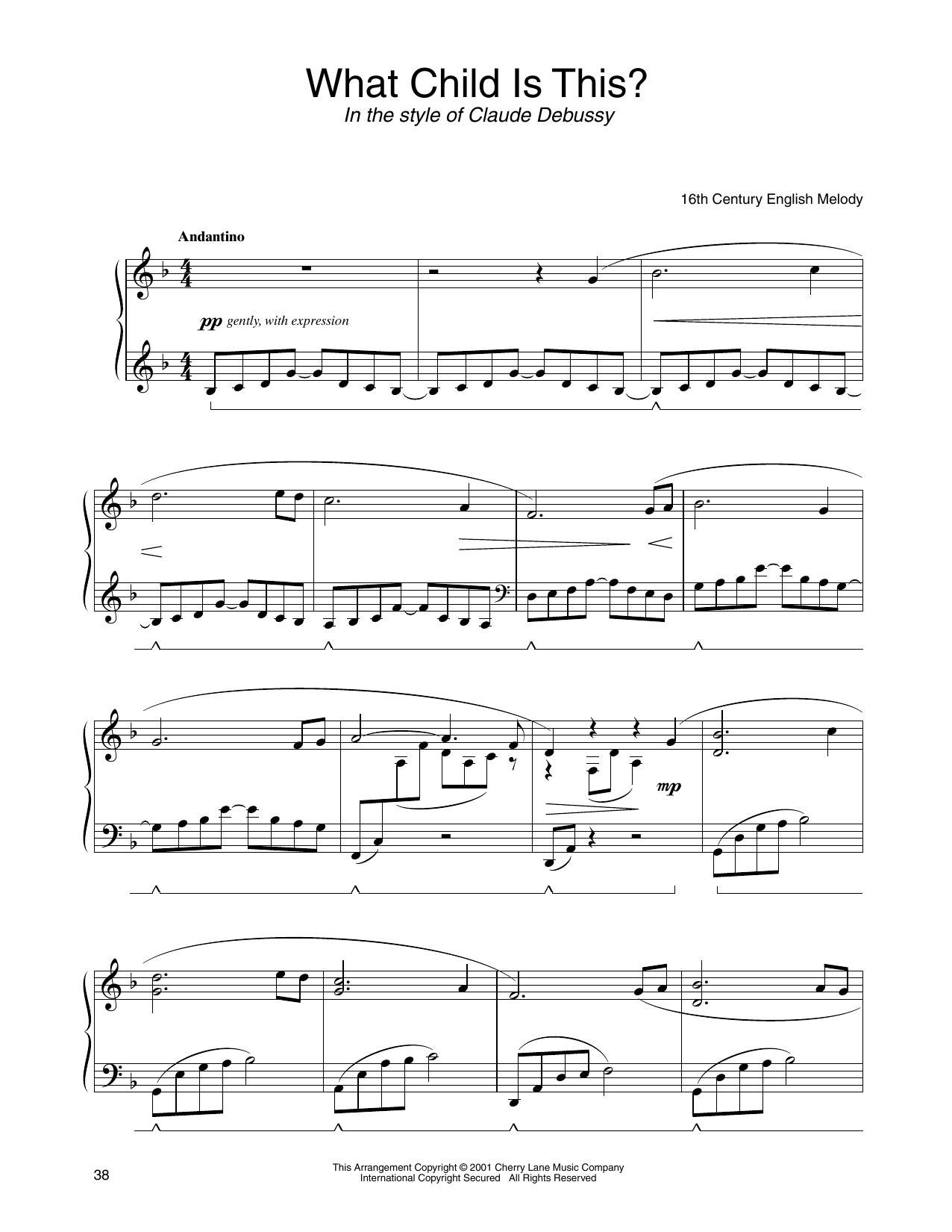 16th Century English Melody What Child Is This? (in the style of Claude Debussy) (arr. Carol Klose) Sheet Music Notes & Chords for Piano Solo - Download or Print PDF