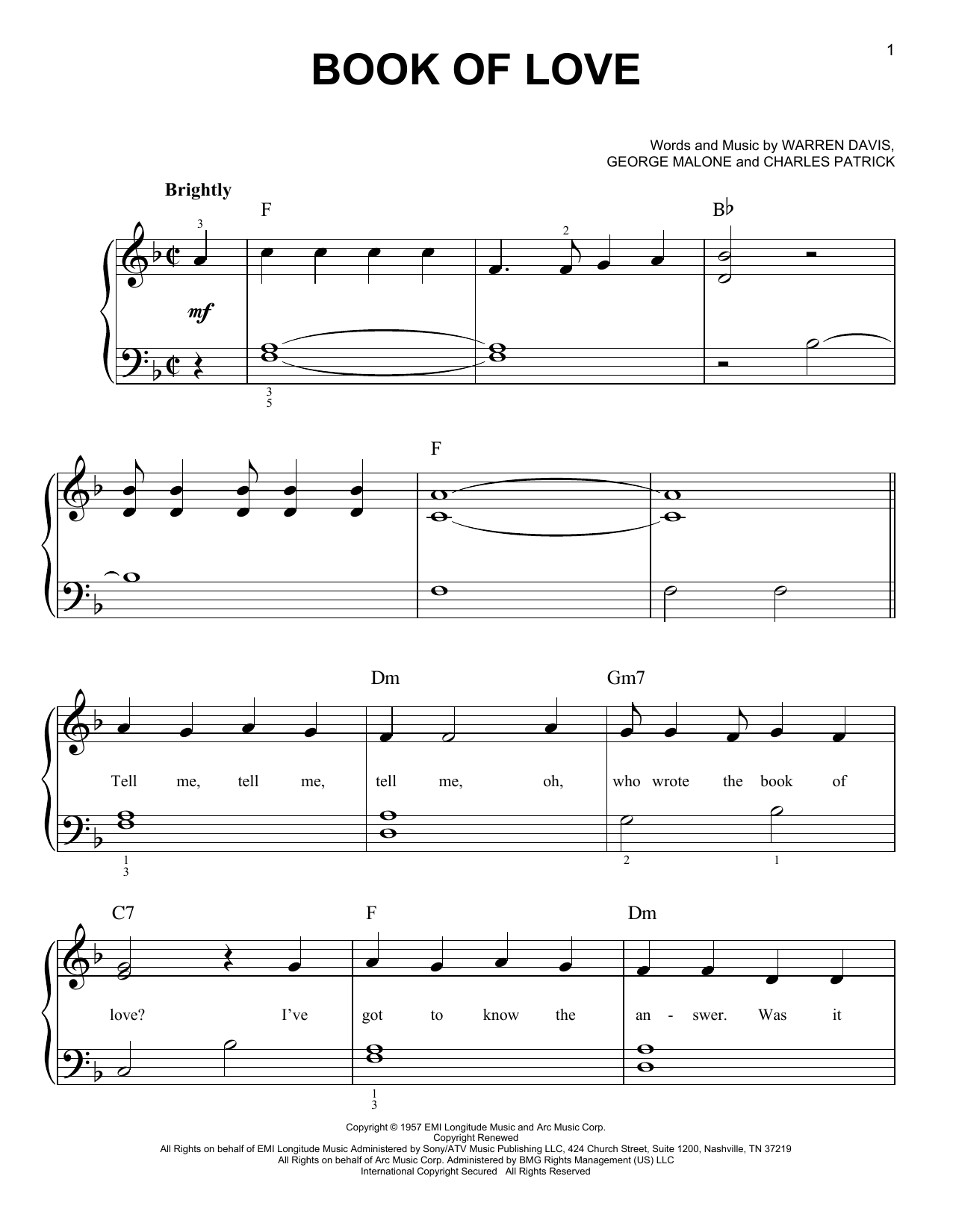 The Book Of Love Chords