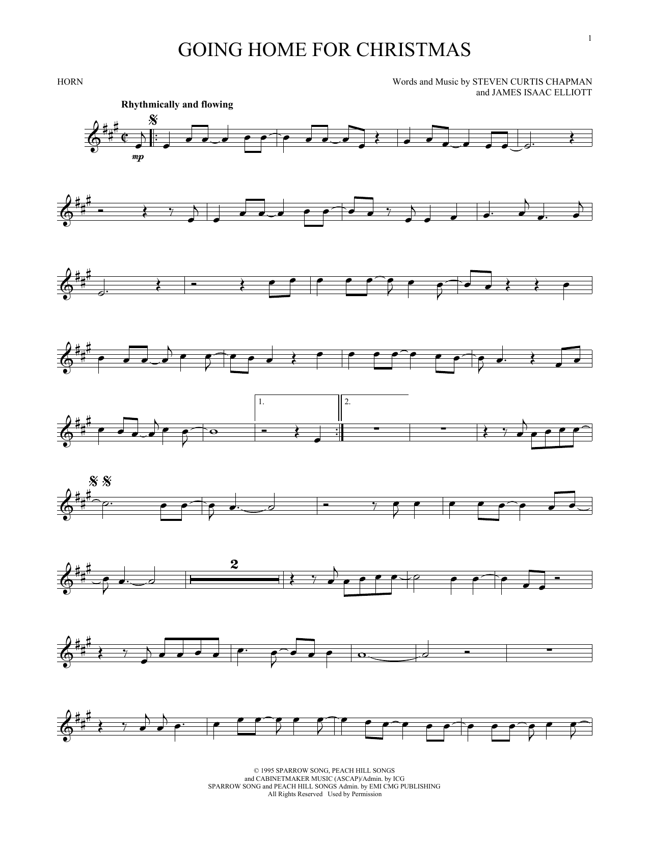 Steven Curtis Chapman Going Home For Christmas Sheet Music Download Pdf Score