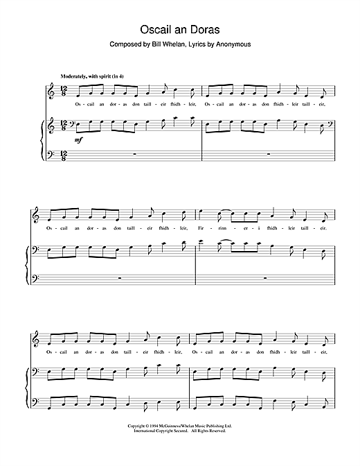 Preview Bill Whelan Oscail an Doras (from Riverdance) Musicals sheet music, notes and chords for Piano, SKU: 17499 sheet music, piano notes, chords, guitar tabs, score, transpose, transcribe, how to play, guide, download, learn, tutorial, progression, song, artist, awards, billboard, mtv, vh1, tour, single, album, release