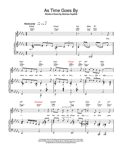 Preview M People As Time Goes By Soul sheet music, notes and chords for Piano, Vocal & Guitar (Right-Hand Melody), SKU: 17602 sheet music, piano notes, chords, guitar tabs, score, transpose, transcribe, how to play, guide, download, learn, tutorial, progression, song, artist, awards, billboard, mtv, vh1, tour, single, album, release