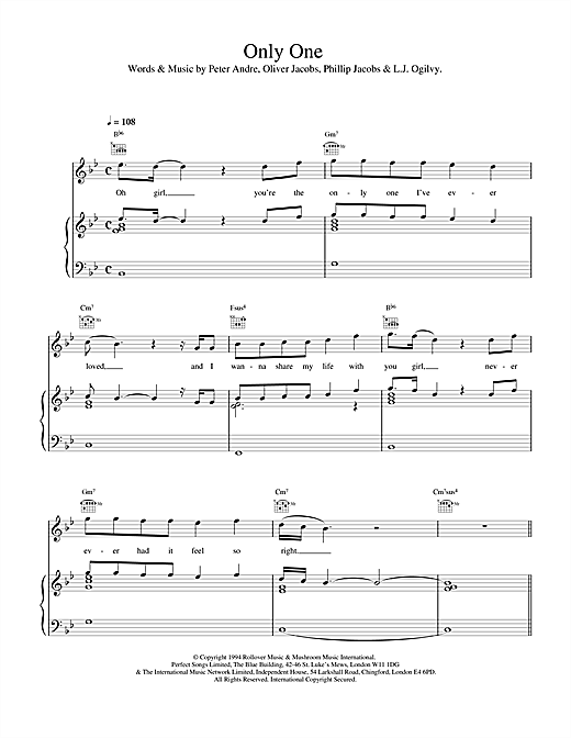 Preview Peter André Only One Pop sheet music, notes and chords for Piano, Vocal & Guitar (Right-Hand Melody), SKU: 17653 sheet music, piano notes, chords, guitar tabs, score, transpose, transcribe, how to play, guide, download, learn, tutorial, progression, song, artist, awards, billboard, mtv, vh1, tour, single, album, release
