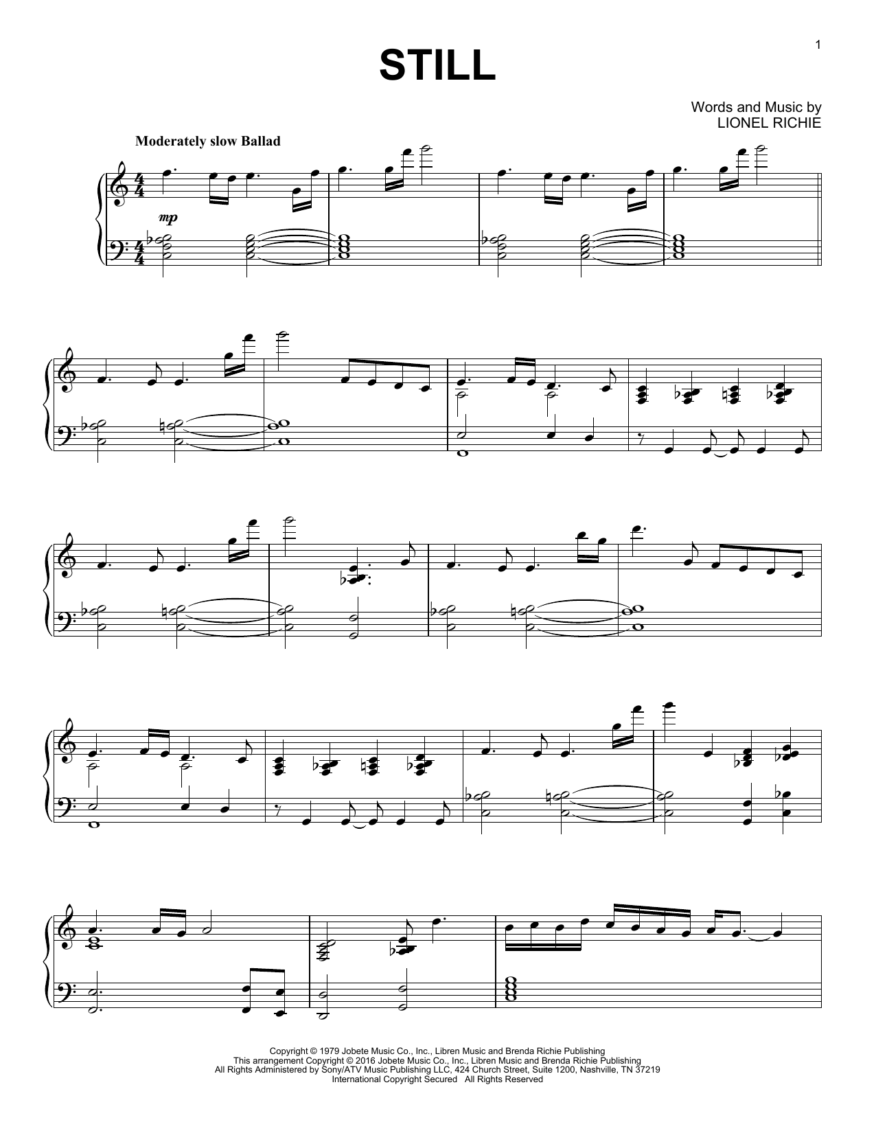 Preview The Commodores Still Ballad sheet music, notes and chords for Piano, SKU: 176624 sheet music, piano notes, chords, guitar tabs, score, transpose, transcribe, how to play, guide, download, learn, tutorial, progression, song, artist, awards, billboard, mtv, vh1, tour, single, album, release