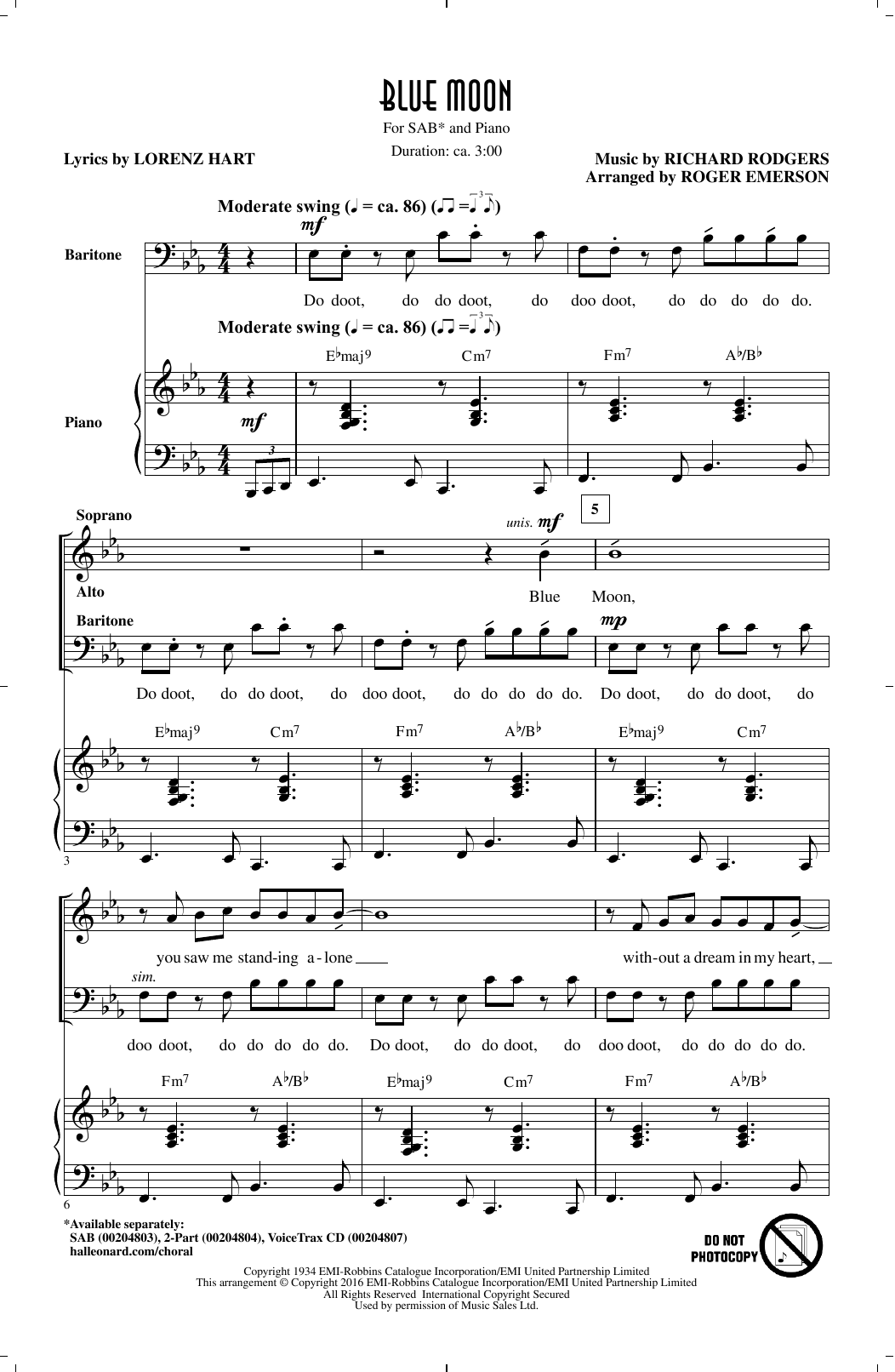 Preview Roger Emerson Blue Moon Pop sheet music, notes and chords for SAB, SKU: 177402 sheet music, piano notes, chords, guitar tabs, score, transpose, transcribe, how to play, guide, download, learn, tutorial, progression, song, artist, awards, billboard, mtv, vh1, tour, single, album, release