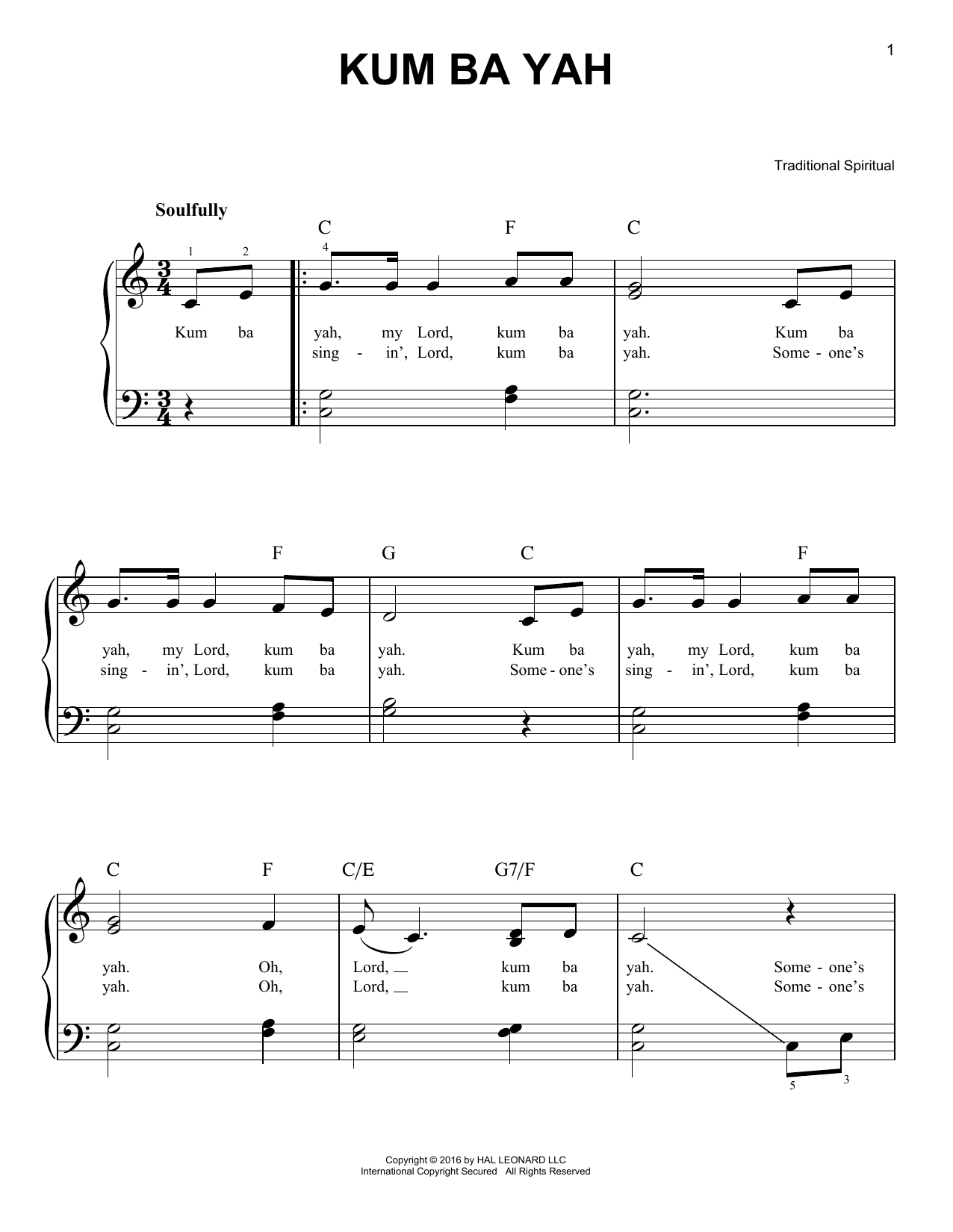 Preview Traditional Spiritual Kum Ba Yah Religious sheet music, notes and chords for Easy Piano, SKU: 177477 sheet music, piano notes, chords, guitar tabs, score, transpose, transcribe, how to play, guide, download, learn, tutorial, progression, song, artist, awards, billboard, mtv, vh1, tour, single, album, release