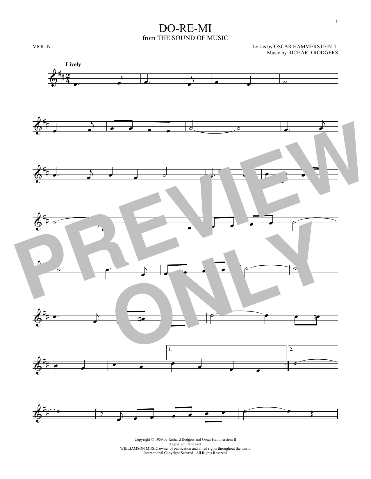Rodgers & Hammerstein Do-Re-Mi Sheet Music Notes & Chords for Violin - Download or Print PDF