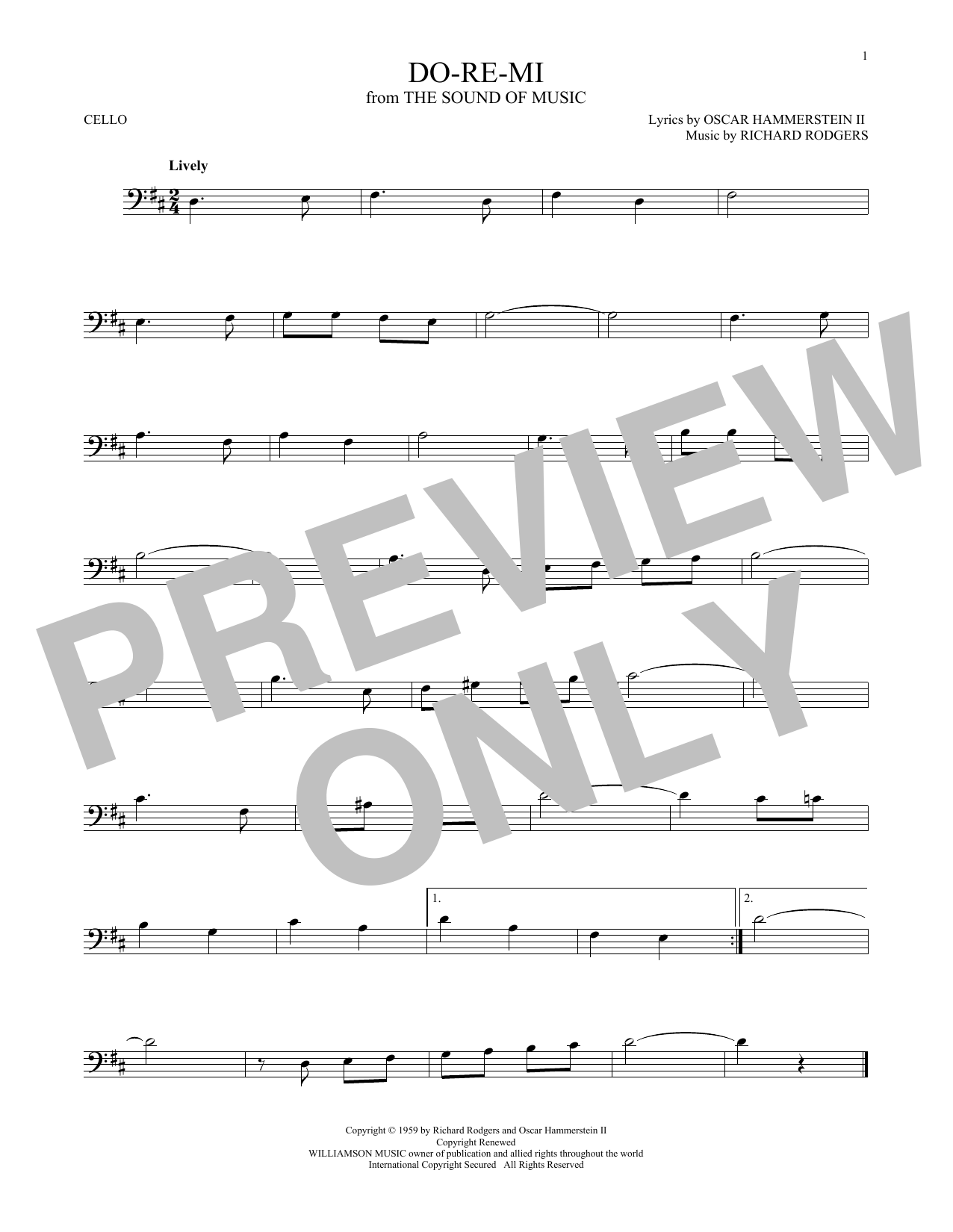 Rodgers & Hammerstein Do-Re-Mi Sheet Music Notes & Chords for Cello - Download or Print PDF