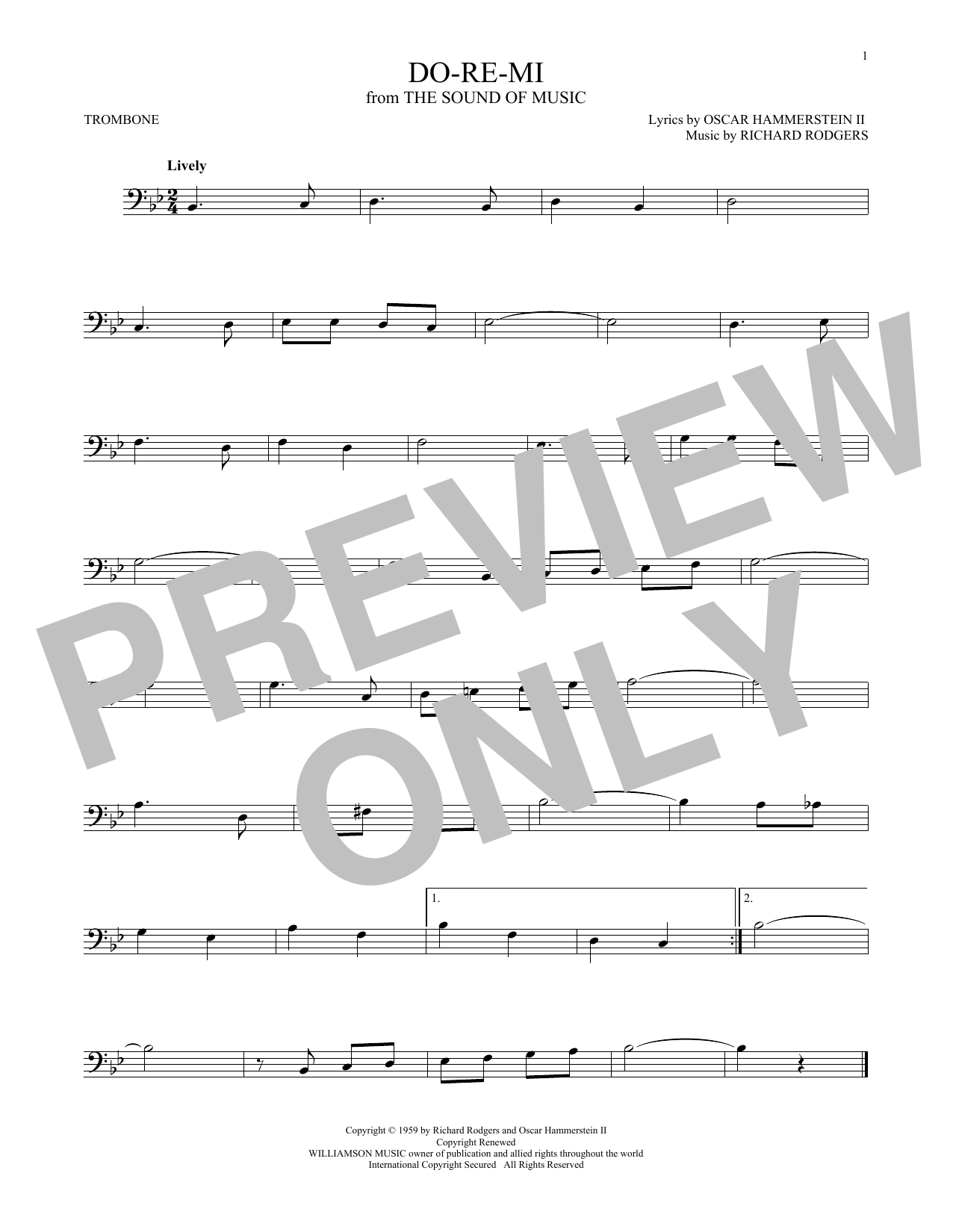 Rodgers & Hammerstein Do-Re-Mi Sheet Music Notes & Chords for Trombone - Download or Print PDF