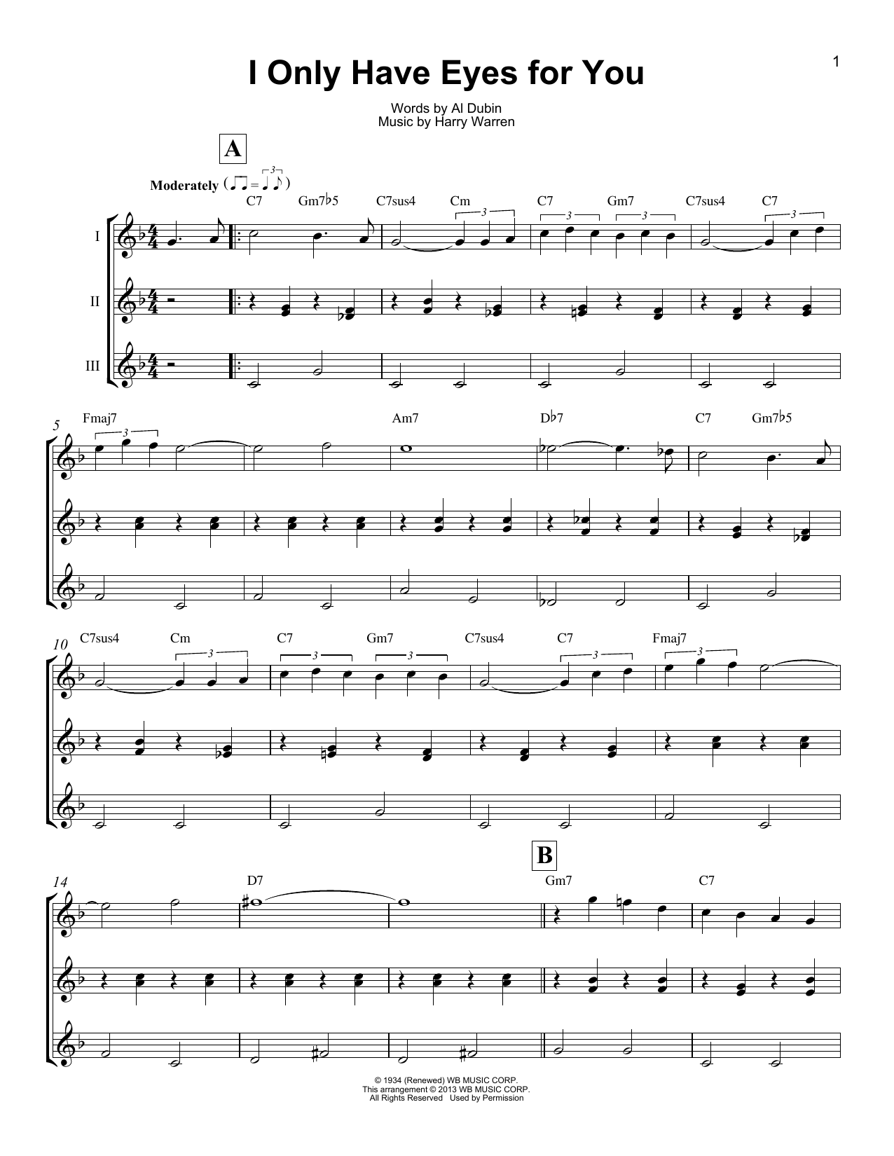 Al Dubin I Only Have Eyes For You Sheet Music Notes & Chords for Ukulele Ensemble - Download or Print PDF