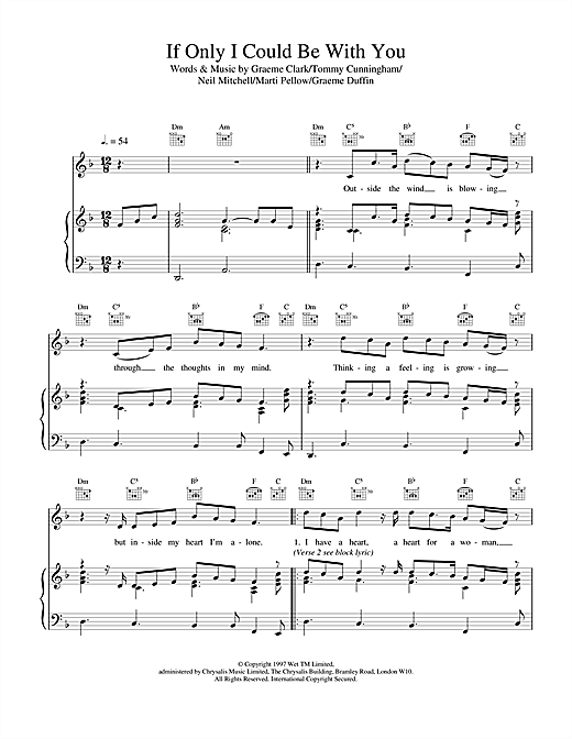 Preview Wet Wet Wet If Only I Could Be With You Pop sheet music, notes and chords for Piano, Vocal & Guitar (Right-Hand Melody), SKU: 17998 sheet music, piano notes, chords, guitar tabs, score, transpose, transcribe, how to play, guide, download, learn, tutorial, progression, song, artist, awards, billboard, mtv, vh1, tour, single, album, release