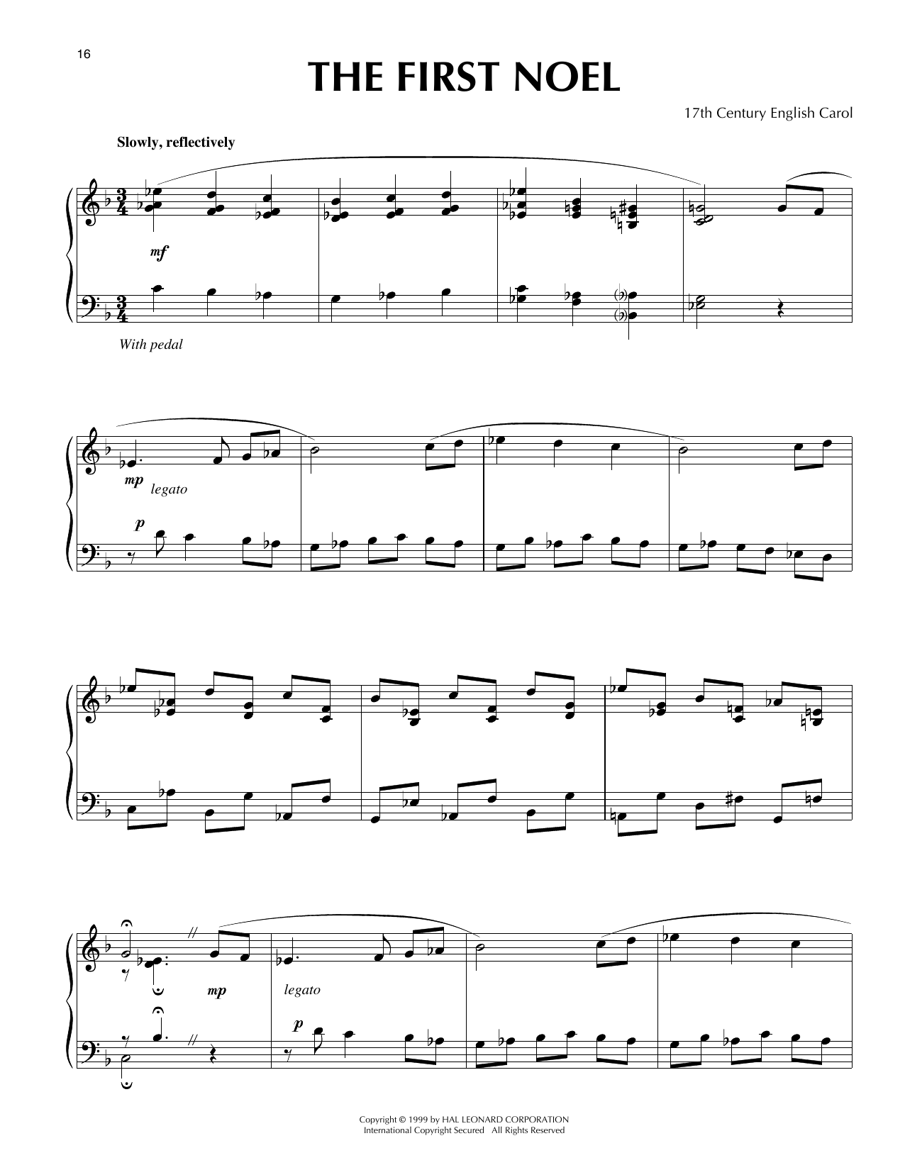 17th Century English Carol The First Noel [Jazz version] (arr. Frank Mantooth) Sheet Music Notes & Chords for Piano Solo - Download or Print PDF