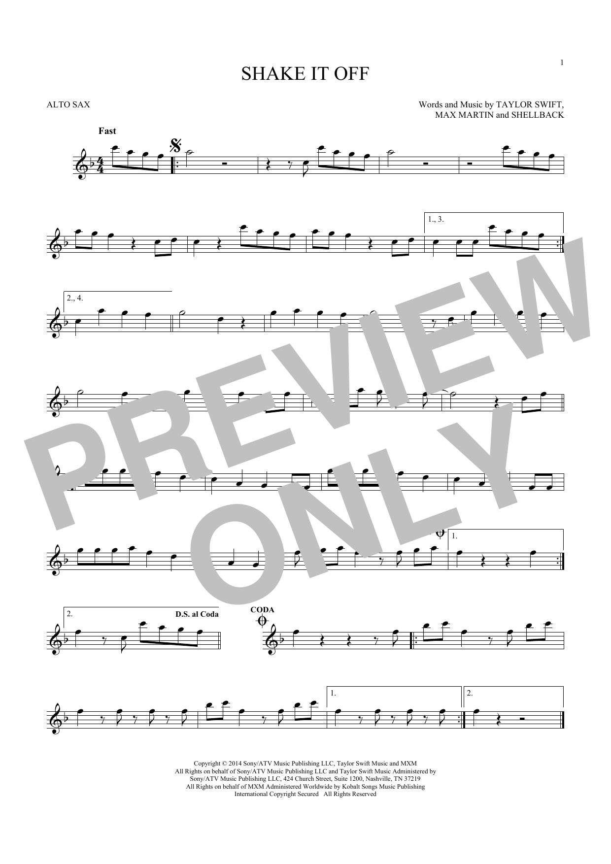 Taylor Swift Shake It Off Sheet Music Notes Chords Download