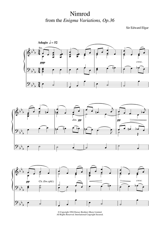 Music For Organ Complete Edition Organ Sheet Music Score Edward Elgar