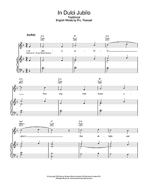 Preview Traditional In Dulce Jubilo Christmas sheet music, notes and chords for Piano & Vocal, SKU: 18904 sheet music, piano notes, chords, guitar tabs, score, transpose, transcribe, how to play, guide, download, learn, tutorial, progression, song, artist, awards, billboard, mtv, vh1, tour, single, album, release