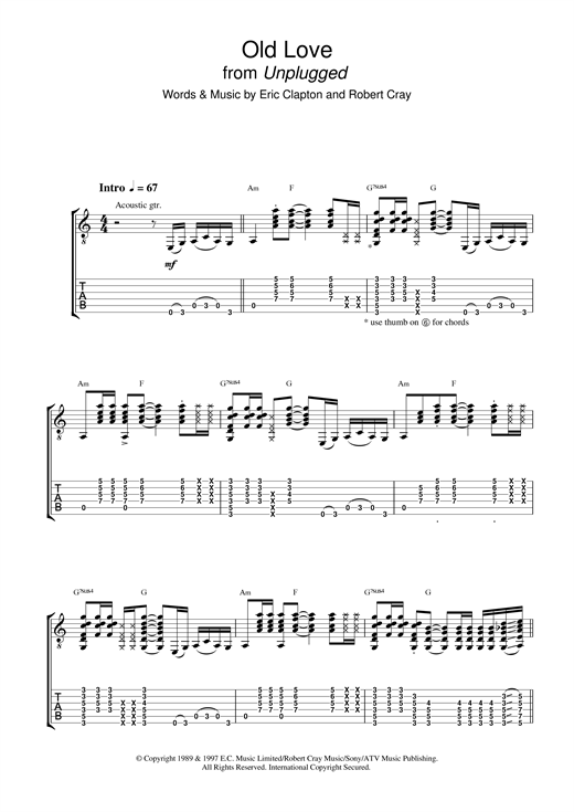 Preview Eric Clapton Old Love (unplugged) Pop sheet music, notes and chords for Guitar Tab, SKU: 18924 sheet music, piano notes, chords, guitar tabs, score, transpose, transcribe, how to play, guide, download, learn, tutorial, progression, song, artist, awards, billboard, mtv, vh1, tour, single, album, release