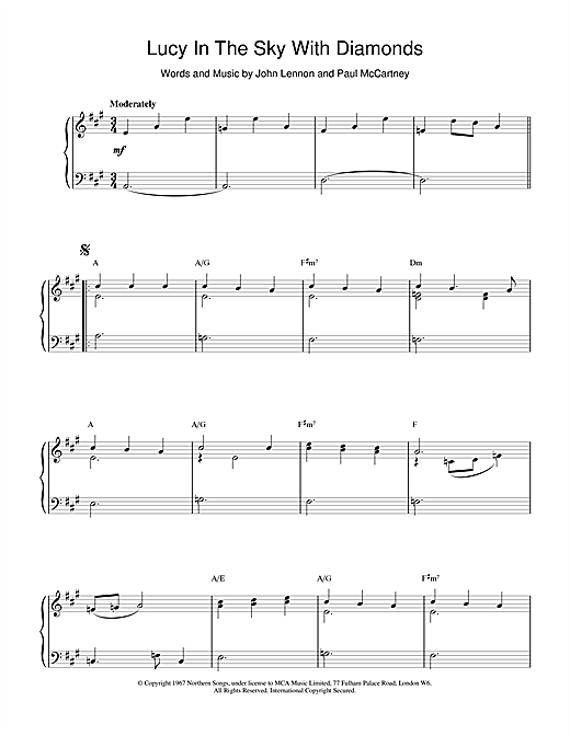 Preview The Beatles Lucy In The Sky With Diamonds Rock sheet music, notes and chords for Piano, SKU: 18933 sheet music, piano notes, chords, guitar tabs, score, transpose, transcribe, how to play, guide, download, learn, tutorial, progression, song, artist, awards, billboard, mtv, vh1, tour, single, album, release