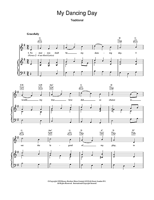 Preview Christmas Carol My Dancing Day Christmas sheet music, notes and chords for Piano & Vocal, SKU: 18994 sheet music, piano notes, chords, guitar tabs, score, transpose, transcribe, how to play, guide, download, learn, tutorial, progression, song, artist, awards, billboard, mtv, vh1, tour, single, album, release