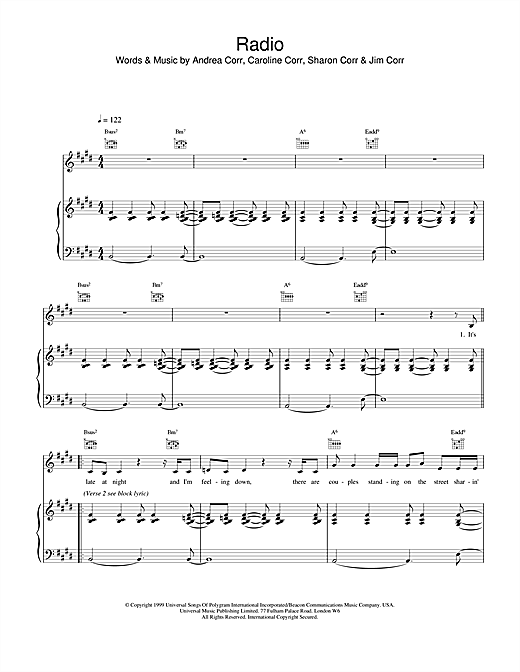 Preview Air Radio #1 Pop sheet music, notes and chords for Piano, Vocal & Guitar, SKU: 19126 sheet music, piano notes, chords, guitar tabs, score, transpose, transcribe, how to play, guide, download, learn, tutorial, progression, song, artist, awards, billboard, mtv, vh1, tour, single, album, release