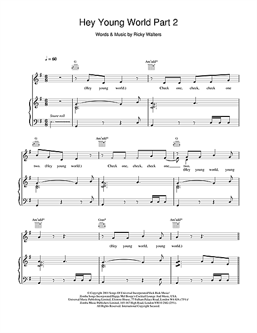 Preview Macy Gray Hey Young World Part 2 R & B sheet music, notes and chords for Piano, Vocal & Guitar, SKU: 19161 sheet music, piano notes, chords, guitar tabs, score, transpose, transcribe, how to play, guide, download, learn, tutorial, progression, song, artist, awards, billboard, mtv, vh1, tour, single, album, release