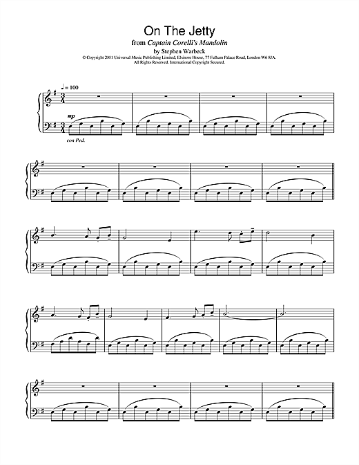 Preview Stephen Warbeck On The Jetty Film and TV sheet music, notes and chords for Piano, SKU: 19178 sheet music, piano notes, chords, guitar tabs, score, transpose, transcribe, how to play, guide, download, learn, tutorial, progression, song, artist, awards, billboard, mtv, vh1, tour, single, album, release