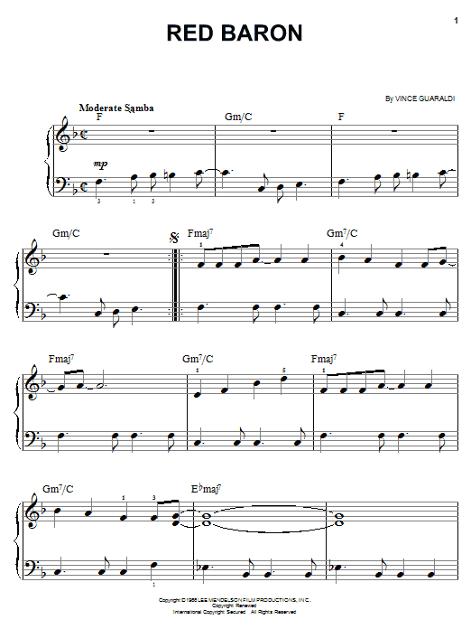 Preview Vince Guaraldi Red Baron Children sheet music, notes and chords for Easy Piano, SKU: 19482 sheet music, piano notes, chords, guitar tabs, score, transpose, transcribe, how to play, guide, download, learn, tutorial, progression, song, artist, awards, billboard, mtv, vh1, tour, single, album, release