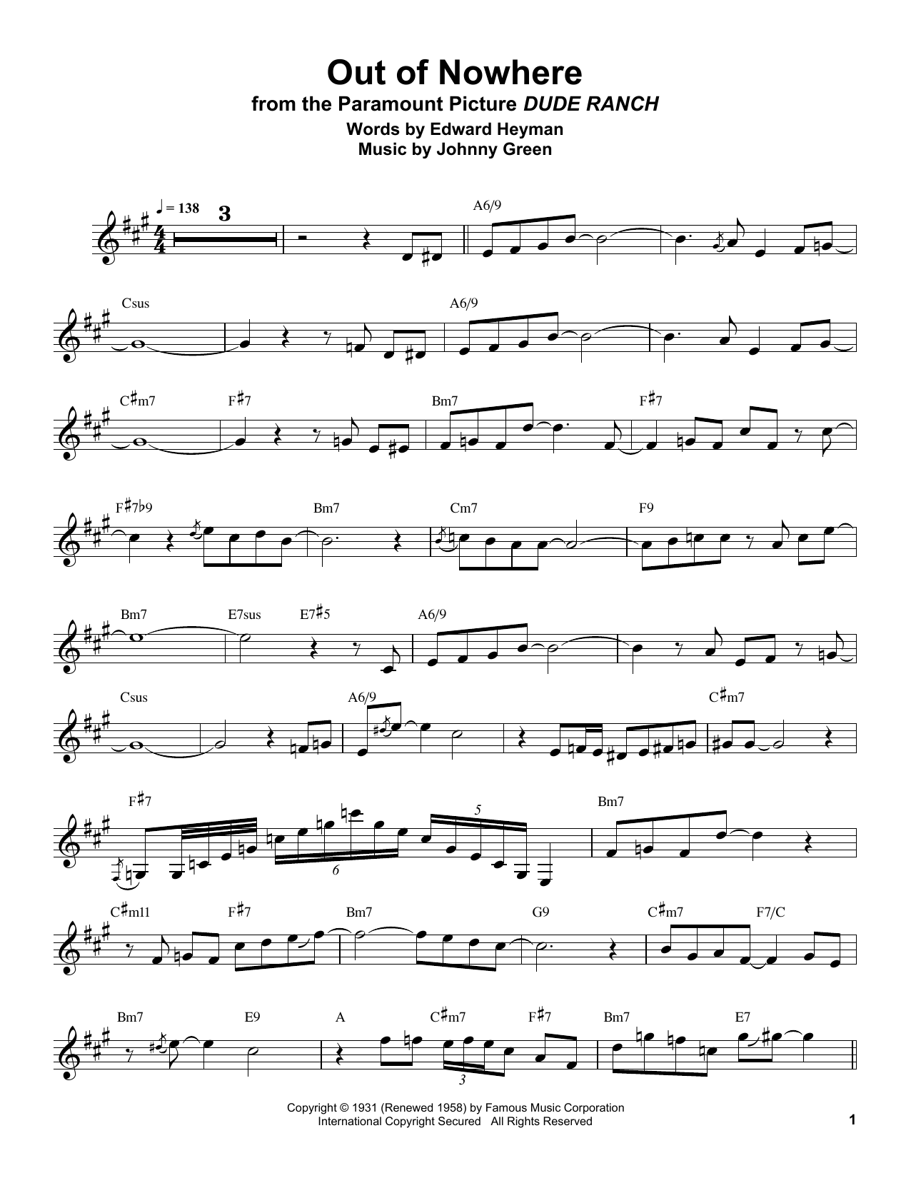 Preview Buddy DeFranco Out Of Nowhere Jazz sheet music, notes and chords for Clarinet Transcription, SKU: 196662 sheet music, piano notes, chords, guitar tabs, score, transpose, transcribe, how to play, guide, download, learn, tutorial, progression, song, artist, awards, billboard, mtv, vh1, tour, single, album, release