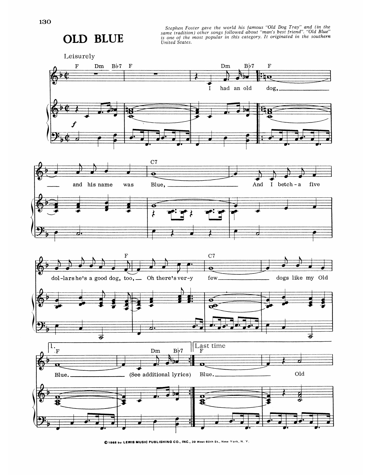 19th Century American South Old Blue Sheet Music Notes & Chords for Piano, Vocal & Guitar Chords (Right-Hand Melody) - Download or Print PDF
