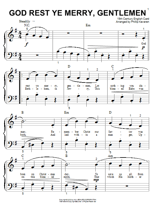 Phillip Keveren God Rest Ye Merry, Gentlemen Sheet Music Notes & Chords for Piano Duet - Download or Print PDF