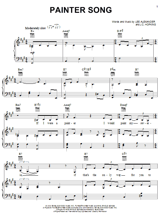 Preview Norah Jones Painter Song Pop sheet music, notes and chords for Piano, Vocal & Guitar (Right-Hand Melody), SKU: 21453 sheet music, piano notes, chords, guitar tabs, score, transpose, transcribe, how to play, guide, download, learn, tutorial, progression, song, artist, awards, billboard, mtv, vh1, tour, single, album, release