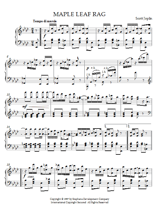 Preview Scott Joplin Maple Leaf Rag Jazz sheet music, notes and chords for Piano, SKU: 21553 sheet music, piano notes, chords, guitar tabs, score, transpose, transcribe, how to play, guide, download, learn, tutorial, progression, song, artist, awards, billboard, mtv, vh1, tour, single, album, release