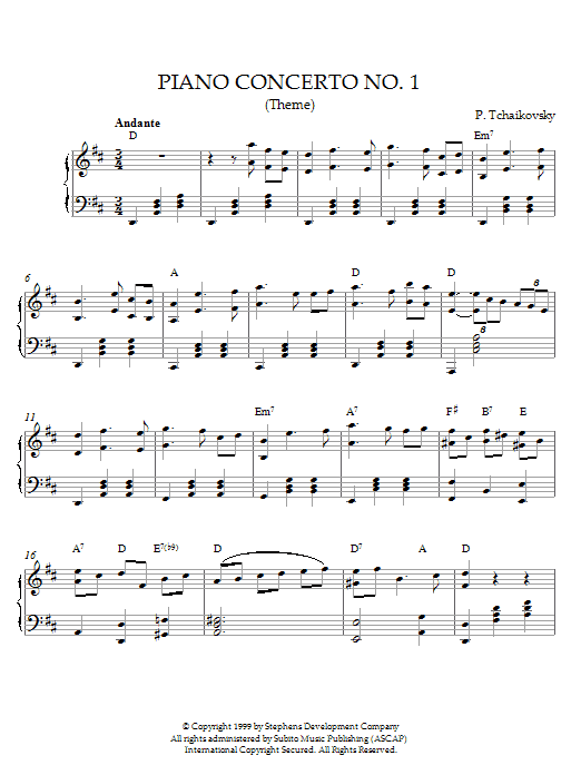 Preview Pyotr Ilyich Tchaikovsky Piano Concerto No. 1 (Theme) Classical sheet music, notes and chords for Piano, SKU: 21568 sheet music, piano notes, chords, guitar tabs, score, transpose, transcribe, how to play, guide, download, learn, tutorial, progression, song, artist, awards, billboard, mtv, vh1, tour, single, album, release