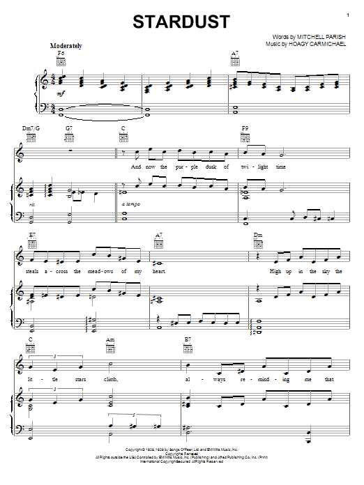 Preview Frank Sinatra Stardust Jazz sheet music, notes and chords for Piano, Vocal & Guitar (Right-Hand Melody), SKU: 21573 sheet music, piano notes, chords, guitar tabs, score, transpose, transcribe, how to play, guide, download, learn, tutorial, progression, song, artist, awards, billboard, mtv, vh1, tour, single, album, release