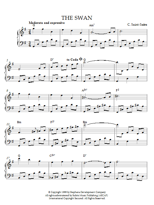 Preview Camille Saint-Saens The Swan Classical sheet music, notes and chords for Piano, SKU: 21582 sheet music, piano notes, chords, guitar tabs, score, transpose, transcribe, how to play, guide, download, learn, tutorial, progression, song, artist, awards, billboard, mtv, vh1, tour, single, album, release