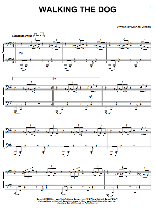 Preview Michael Whalen Walking The Dog Pop sheet music, notes and chords for Piano, SKU: 21653 sheet music, piano notes, chords, guitar tabs, score, transpose, transcribe, how to play, guide, download, learn, tutorial, progression, song, artist, awards, billboard, mtv, vh1, tour, single, album, release