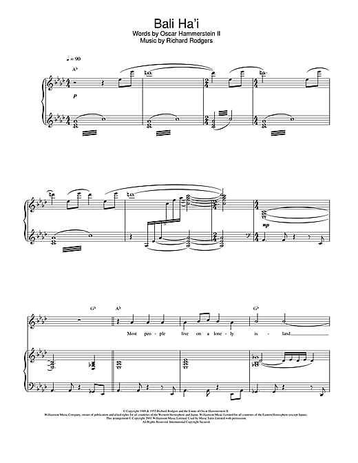Preview Charlotte Church Bali Ha'i Classical sheet music, notes and chords for Piano, Vocal & Guitar, SKU: 21674 sheet music, piano notes, chords, guitar tabs, score, transpose, transcribe, how to play, guide, download, learn, tutorial, progression, song, artist, awards, billboard, mtv, vh1, tour, single, album, release