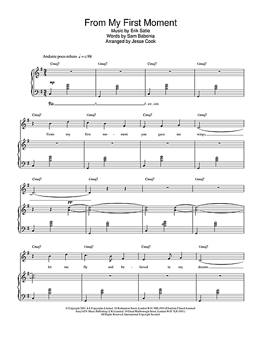 Preview Charlotte Church From My First Moment Post-1900 sheet music, notes and chords for Piano, Vocal & Guitar, SKU: 21678 sheet music, piano notes, chords, guitar tabs, score, transpose, transcribe, how to play, guide, download, learn, tutorial, progression, song, artist, awards, billboard, mtv, vh1, tour, single, album, release