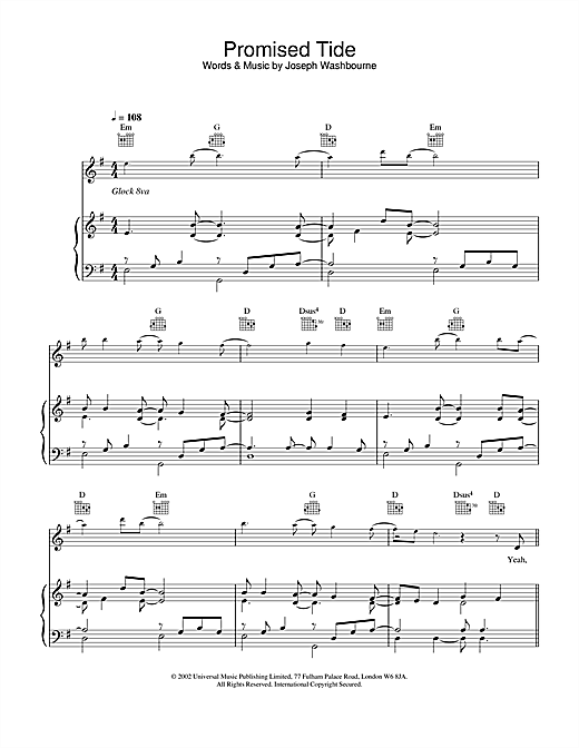 Preview Toploader Promised Tide Rock sheet music, notes and chords for Piano, Vocal & Guitar, SKU: 21699 sheet music, piano notes, chords, guitar tabs, score, transpose, transcribe, how to play, guide, download, learn, tutorial, progression, song, artist, awards, billboard, mtv, vh1, tour, single, album, release