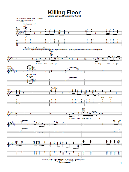 Preview Albert King Killing Floor Pop sheet music, notes and chords for Guitar Tab, SKU: 21758 sheet music, piano notes, chords, guitar tabs, score, transpose, transcribe, how to play, guide, download, learn, tutorial, progression, song, artist, awards, billboard, mtv, vh1, tour, single, album, release