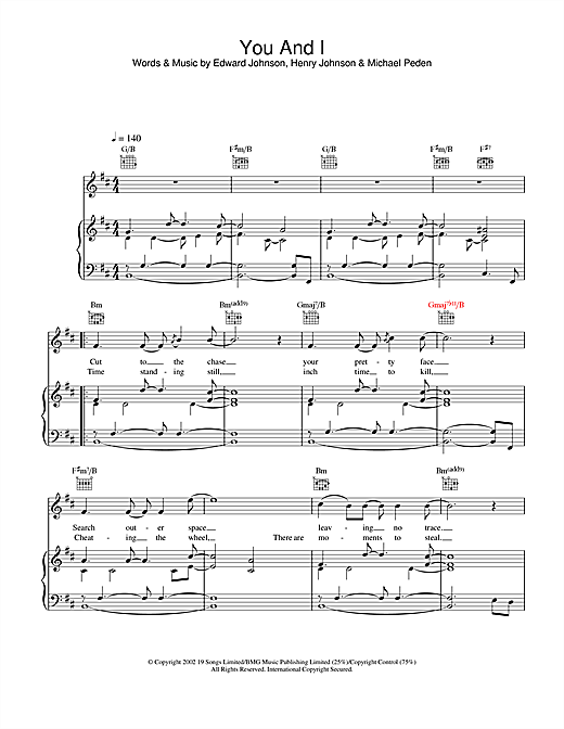Preview Will Young You And I Pop sheet music, notes and chords for Piano, Vocal & Guitar, SKU: 21905 sheet music, piano notes, chords, guitar tabs, score, transpose, transcribe, how to play, guide, download, learn, tutorial, progression, song, artist, awards, billboard, mtv, vh1, tour, single, album, release