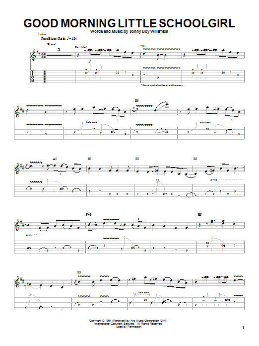 Preview Johnny Winter Good Morning Little Schoolgirl Pop sheet music, notes and chords for Guitar Tab, SKU: 22070 sheet music, piano notes, chords, guitar tabs, score, transpose, transcribe, how to play, guide, download, learn, tutorial, progression, song, artist, awards, billboard, mtv, vh1, tour, single, album, release
