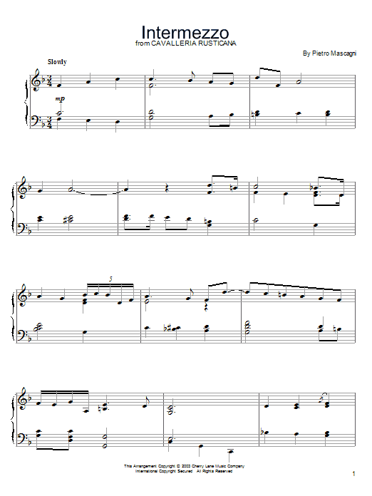 Preview Pietro Mascagni Intermezzo Classical sheet music, notes and chords for Piano, SKU: 22142 sheet music, piano notes, chords, guitar tabs, score, transpose, transcribe, how to play, guide, download, learn, tutorial, progression, song, artist, awards, billboard, mtv, vh1, tour, single, album, release